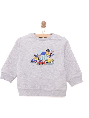 HelloBaby Basic Az Şardonlu Aslan Desenli Sweatshirt Erkek Bebek