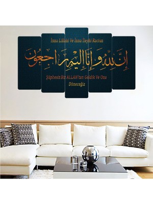 Zevahir Mobilya Dekorasyon 5 Parça Mdf Arapça Ayet Tablosu