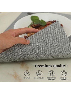 Skyzeda 6 Adet Pvc Masaüstü Serisi Iç/dış Mekan Dokuma Yuvarlak Placemats Seti, 13.75 Inç (Yurt Dışından)