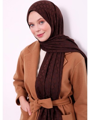 Lêvi D'or Acı Kahve Baklava Desen Blue Jakar Şal