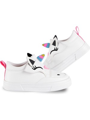 Denokids Unicorn Beyaz Kız Sneakers Spor Ayakkabı