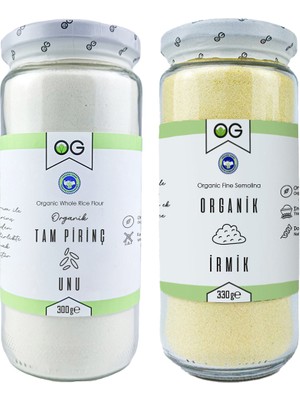 OG natural Organik Tam Pirinç Unu ve Organik İrmik Seti