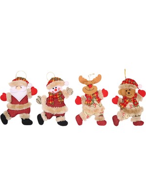 Echo Chicly 12 Adet Noel Baba Kardan Adambebek Noel Ağacı Süsü Dekorasyonu (Yurt Dışından)