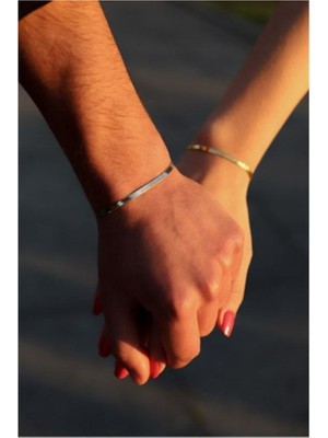 Çiftlere Özel Italyan Yassı Yılan Bileklik