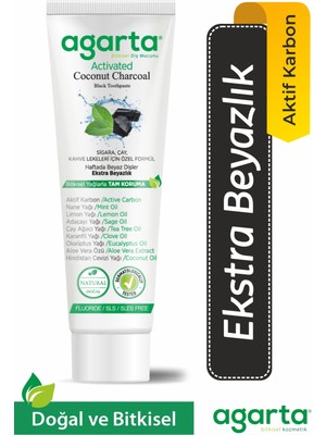 Agarta Doğal Florürsüz Aktif Karbon Diş Macunu 100 Ml