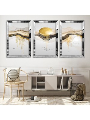 Zevahir Mobilya Dekorasyon Kolaj Çizim Gümüş Pleksi Kenar Mdf Tablo
