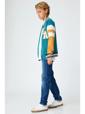 Koton Erkek Çocuk Kot Pantolon Düğme Detaylı Cepli Pamuklu