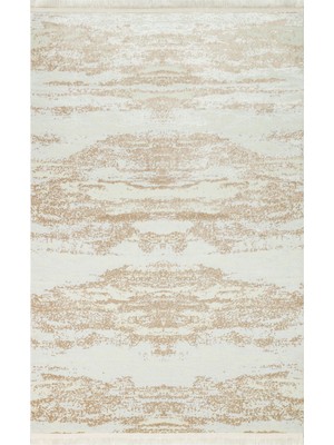 Eko Halı Sateen St 01 Cream Beige Hav Vermez Yıkanabilir Kaymaz Ince Dokuma Modern Makine Dokuması Halı