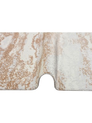 Eko Halı Sateen St 01 Cream Beige Hav Vermez Yıkanabilir Kaymaz Ince Dokuma Modern Makine Dokuması Halı