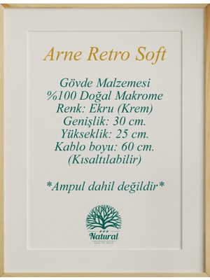 Yutedekor Arne'r Ekru Beyaz Avize, Salon Avize, Yatak Odası Avize, Çocuk Odası Avize, Bohem Avize