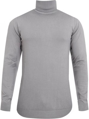 Uki Gri Tam Balıkçı Yaka Triko Kazak