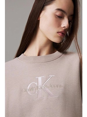 Calvin Klein Embroıdered Monologo Crew Dress