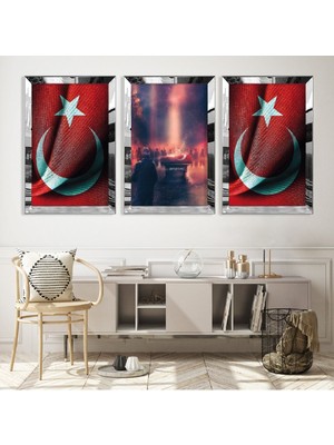 Zevahir Mobilya Dekorasyon Şehitler Ölmez Gümüş Pleksi Kenar Mdf Tablo