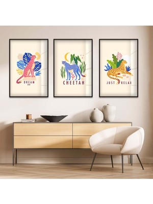 ÇİTA 3'LÜ METAL ÇERÇEVELİ CAM TABLO SETİ