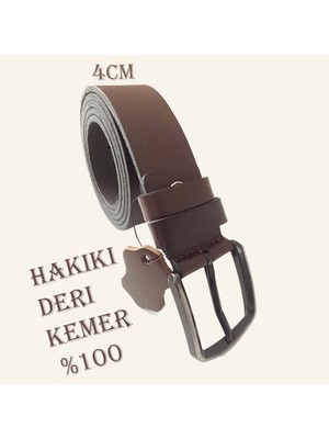 Efluce Kahverengi Erkek %100 Hakiki Deri Kemer 4Cm