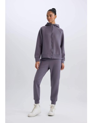 DeFactoFit Standart Fit Kapüşonlu Fermuarlı Sweatshirt D0636AX24AU