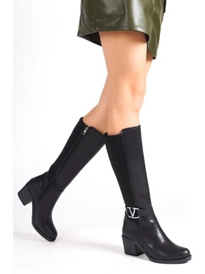 KAFKASLAR AYAKKABI Kafkaslar 6 cm Topuklu Kaymaz Taban Streçli Bayan Çizme