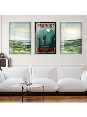 AFİŞ 3'LÜ METAL ÇERÇEVELİ CAM TABLO SETİ