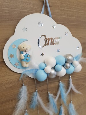 Mor Mini Bebek Kapı Süsü Bebek Odası Dekor Duvar Pano