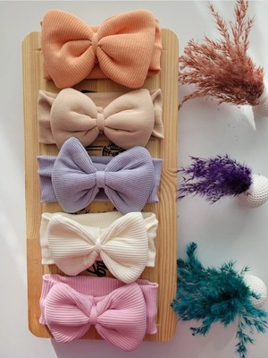 Kız Bebek & Çocuk Fiyonklu Bandana 5'li Set
