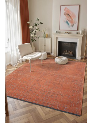 Colore Home Cool Kiremit Kaymaz Taban Yıkanabilir Turuncu Kilim Yolluk