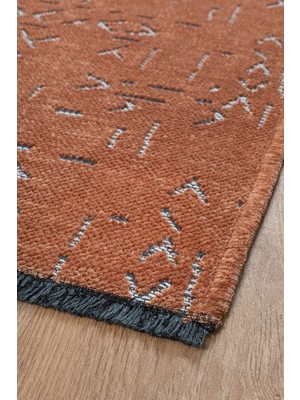 Colore Home Cool Kiremit Kaymaz Taban Yıkanabilir Turuncu Kilim Yolluk