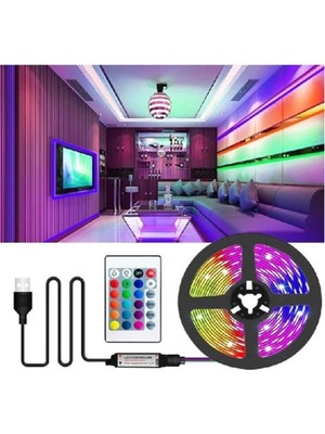 Usb'li Tv Arkası Animasyon Rgb LED Kumandalı Tak Çalıştır 2mt.