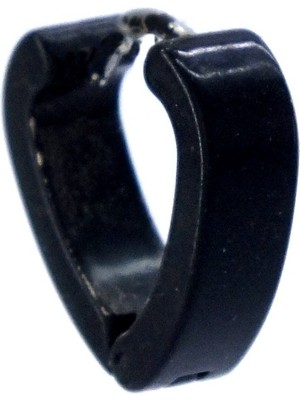 Bz 316L Çelik Siyah Kalp Şeklinde Halka Küpe UNK-705