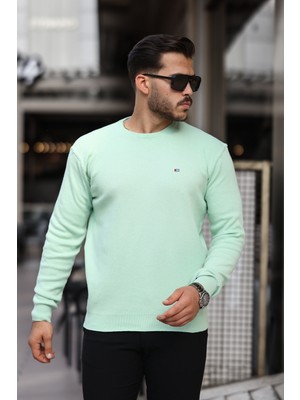 Erkek Sıfır Yaka Pamuklu Triko Kazak