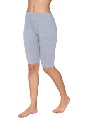 Gümüş Kadın Likralı Kısa Tayt 4032