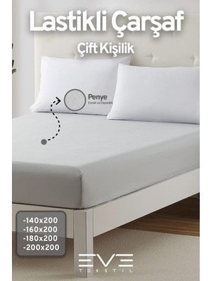 Eve Tekstil Fitted  Penye Kumaş Çift Kişilik Lastikli Çarşaf