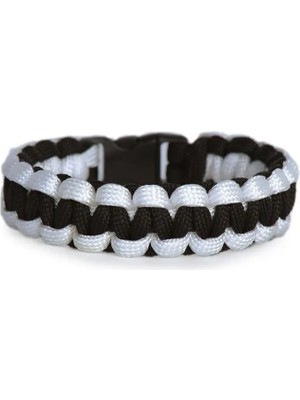 Paracord Bileklik Siyah Beyaz