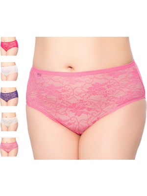 Gümüş Kadın Likralı  Tüllü Bato Külot 3044 6'lı Paket