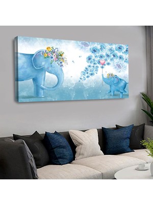 Zevahir Mobilya Dekorasyon 120x60cm Kanvas Renkli Çocuk Odası Tablosu