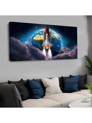 Zevahir Mobilya Dekorasyon 120 X 60 Cm Kanvas Space Tablo