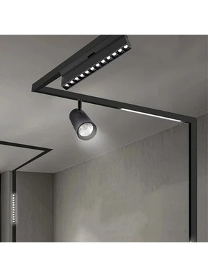 Cata CT-5395 Kama LED Siyah Kasa Ray Spot Sistemi 30W Armatür Gün Işığı Beyaz Aydınlatma Işık Lamba