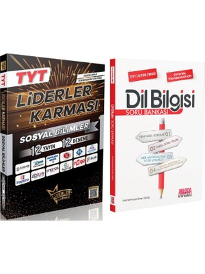 Liderler Karması TYT Sosyal Bilimler 12 Yayın 12 Deneme ve Akm Dil Bilgisi Soru Bankası Seti 2 Kitap