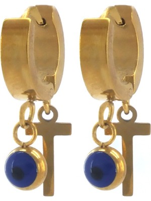 Bz Altın Kaplama T Harfi Küpe UNK-596