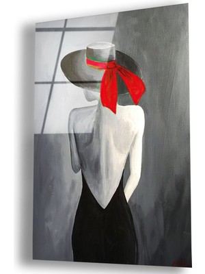 Zevahir Mobilya Dekorasyon Kırılmaz Cam Kolaj Çizim Kadın Tablo