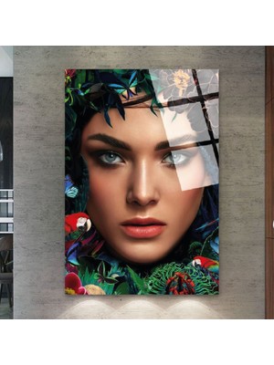 Zevahir Mobilya Dekorasyon Kırılmaz Cam Kadın Tablo