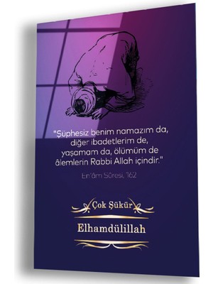 Zevahir Mobilya Dekorasyon Kırılmaz Cam Elhamdülillah Tablo