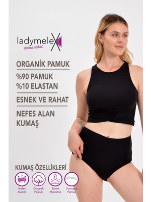 LadyMelex, Kadın Külot, Gri Siyah Beyaz Ten Yüksek Bel Külot, 7 Adet %100 Yumuşak Kumaş