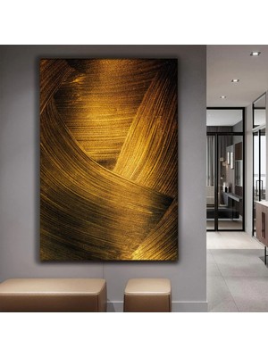 Zevahir Mobilya Dekorasyon Modern Altın Kum Kanvas Tablo
