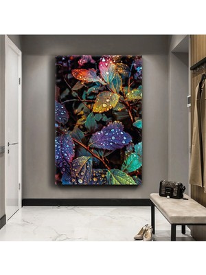 Zevahir Mobilya Dekorasyon Renkli Yapraklar Kanvas Tablo
