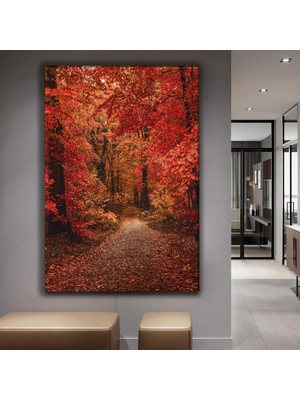 Zevahir Mobilya Dekorasyon Sonbahar Yol Kanvas Tablo