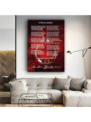 Zevahir Mobilya Dekorasyon Istiklal Marşı Kanvas Tablo