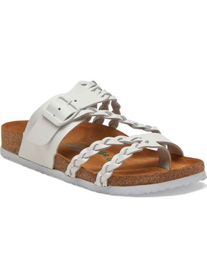 Comfortfüsse / Naomi - Deri Çok Bantlı Terlik ( Beyaz Deri )