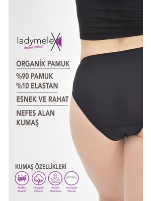 LadyMelex Kadın Külot, 7 Adet, Siyah Ten Gri Külot, Klasik Slip Külot, %100 Yumuşak Kumaş