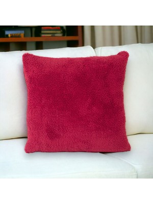 Tekno Trust Çift Taraflı Kuzu Peluş Teddy Puffy Polar Dekoratif  Kırlent Kılıfı(Puffy-05)