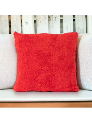 Tekno Trust Çift Taraflı Kuzu Peluş Teddy Puffy Polar Dekoratif  Kırlent Kılıfı(Puffy-07)